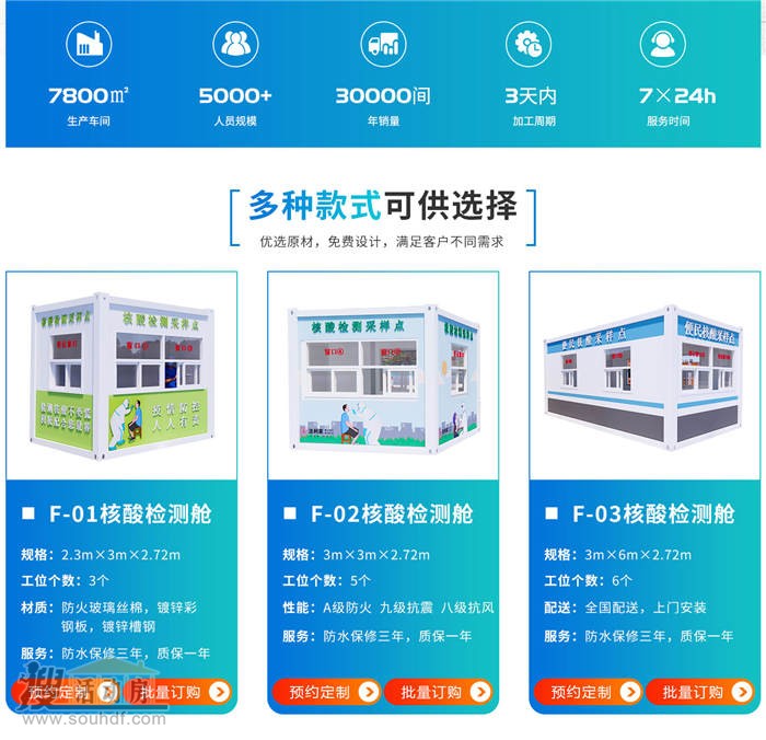 核酸檢測崗亭的型號規格尺寸